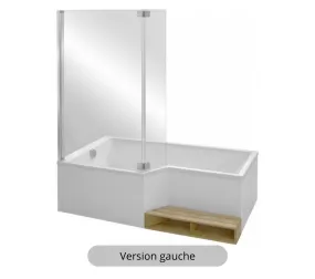 Baignoire Bain Douche Antidérapante Jacob Delafon Neo, Blanc Mat 180 X 90, Gauche